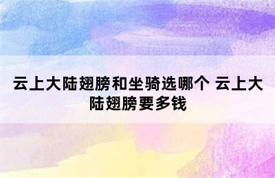 云上大陆翅膀和坐骑选哪个 云上大陆翅膀要多钱